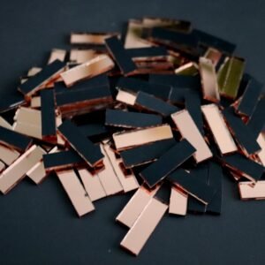 Mosaic 100 pieces Rose gold mirror glass strips, 2 x 0.5 cm.