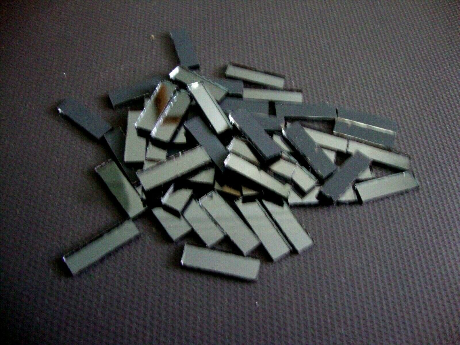 Mosaic 100 pieces Grey mirror glass strips, 2 x 0.5 cm.