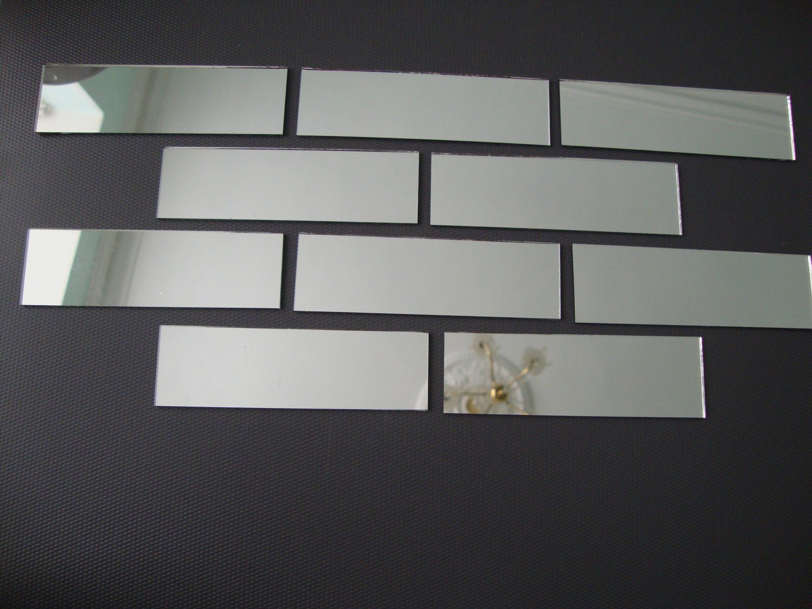 Mosaic 100 pieces Silver mirror glass strips, 3 x 1 cm. - Image 3