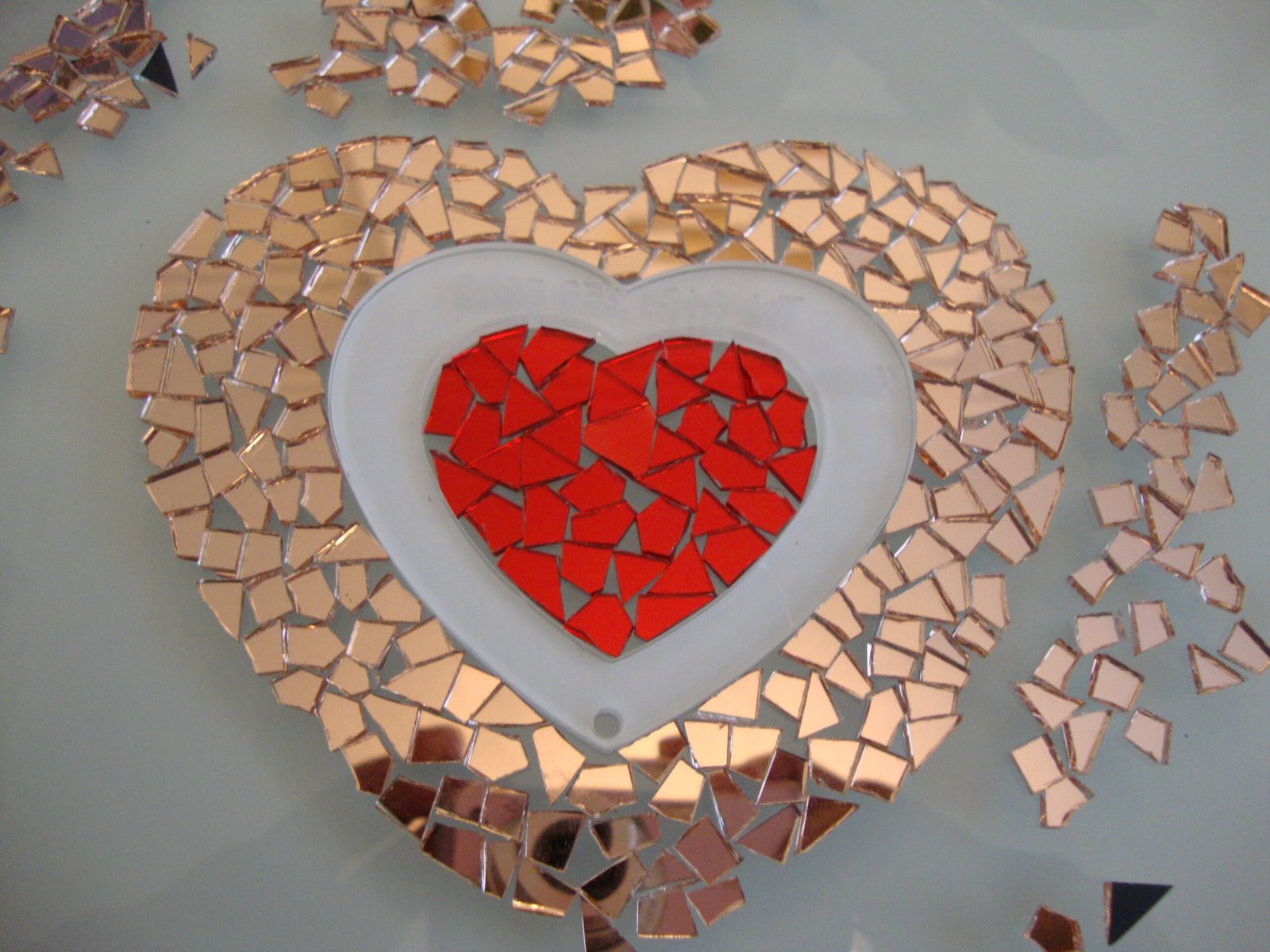 Mosaic Rose gold mirror glass tiny off cuts 1000 pieces 1.8 mm thick. - Image 3