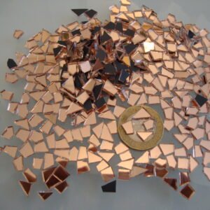 Mosaic Rose gold mirror glass tiny off cuts 1000 pieces 1.8 mm thick.