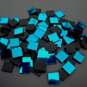 Turquoise mirror glass 1×1 cm, 1.5 mm thick, 300 pieces.