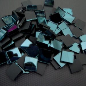 Azure blue mirror glass 1×1 cm, 1.8 mm thick, 300 pieces.