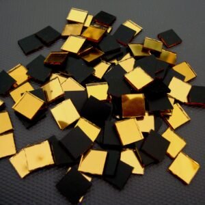Gold mirror glass 1x1 cm, 1.5 mm thick, 300 pieces.