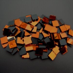Burnt Orange mirror glass 1×1 cm, 1.8 mm thick, 300 pieces.