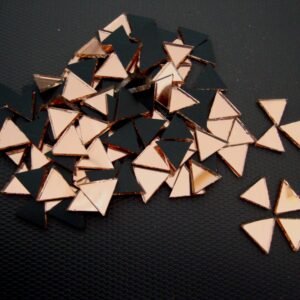 Mosaic 300 pieces triangular Rose gold mirror glass, 1x1x1 cm.