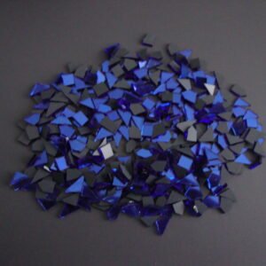 Royal blue mirror glass, tiny off cuts. 500 pieces 1.5 mm thick.