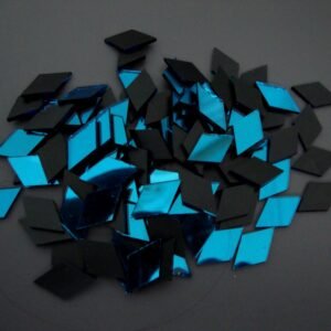 Mosaic 200 pieces Diamond shaped Turquoise mirror glass, 1x 2 cm.