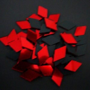 Mosaic 200 pieces Diamond shaped Red mirror glass, 1x 2 cm.