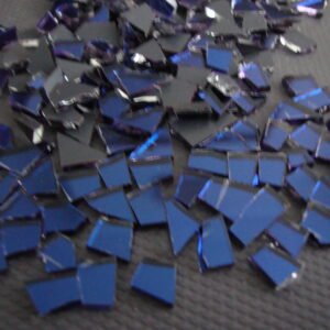 Mosaic dark Blue mirror glass tiny off cuts 1000 pieces 1.8 mm thick.