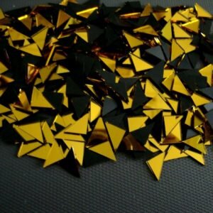 Mosaic 300 pieces triangular Gold mirror glass, 1x1x1.5 cm.