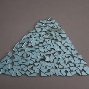 Mosaic Azure blue mirror glass tiny off cuts 1000 pieces 1.8 mm thick.