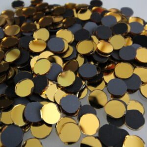 50 # Glass Gold Mirror approx 12 mm round for embroidery.