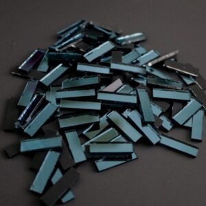 Mosaic 100 pieces Azure blue mirror glass strips, 2 x 0.5 cm.