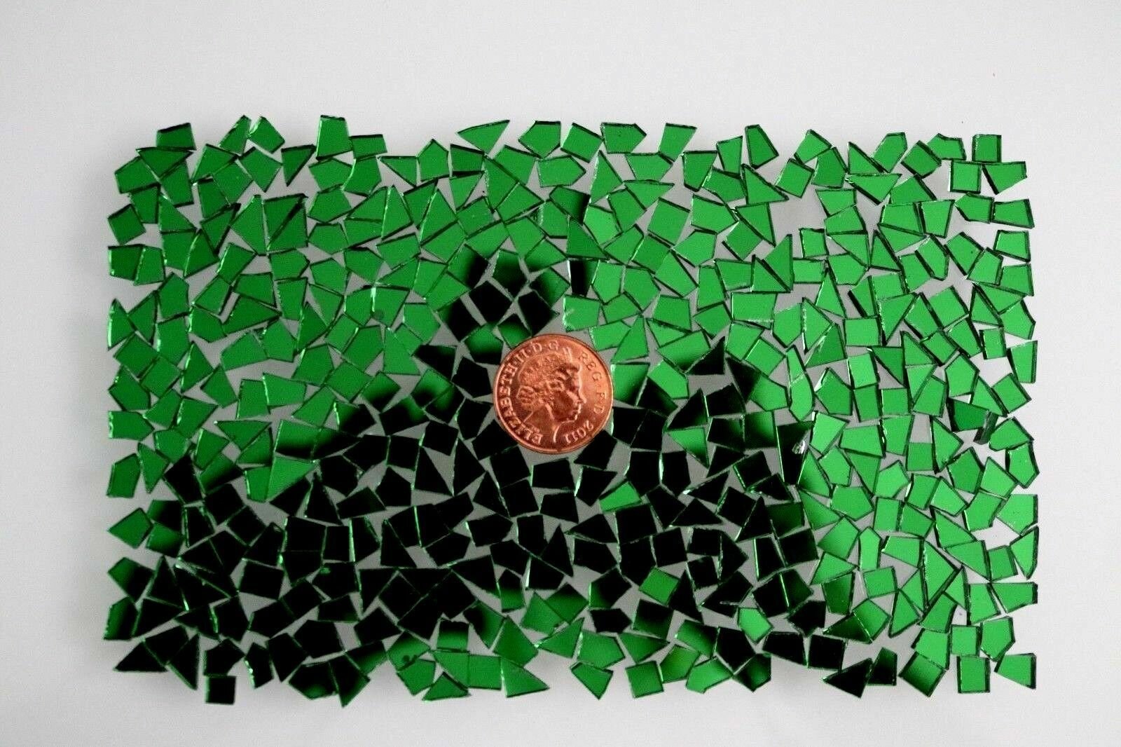 Mosaic Green mirror glass tiny off cuts 1000 pieces 1.5 mm thick. - Image 2