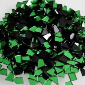 Mosaic Green mirror glass tiny off cuts 1000 pieces 1.5 mm thick.