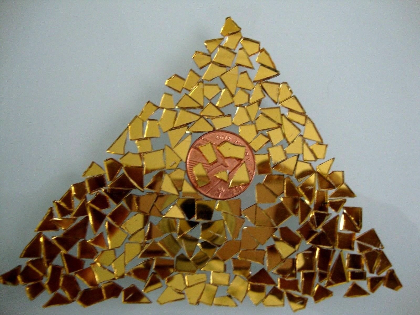 Mosaic Gold mirror glass tiny off cuts 1000 pieces 1.5 mm thick. - Image 2