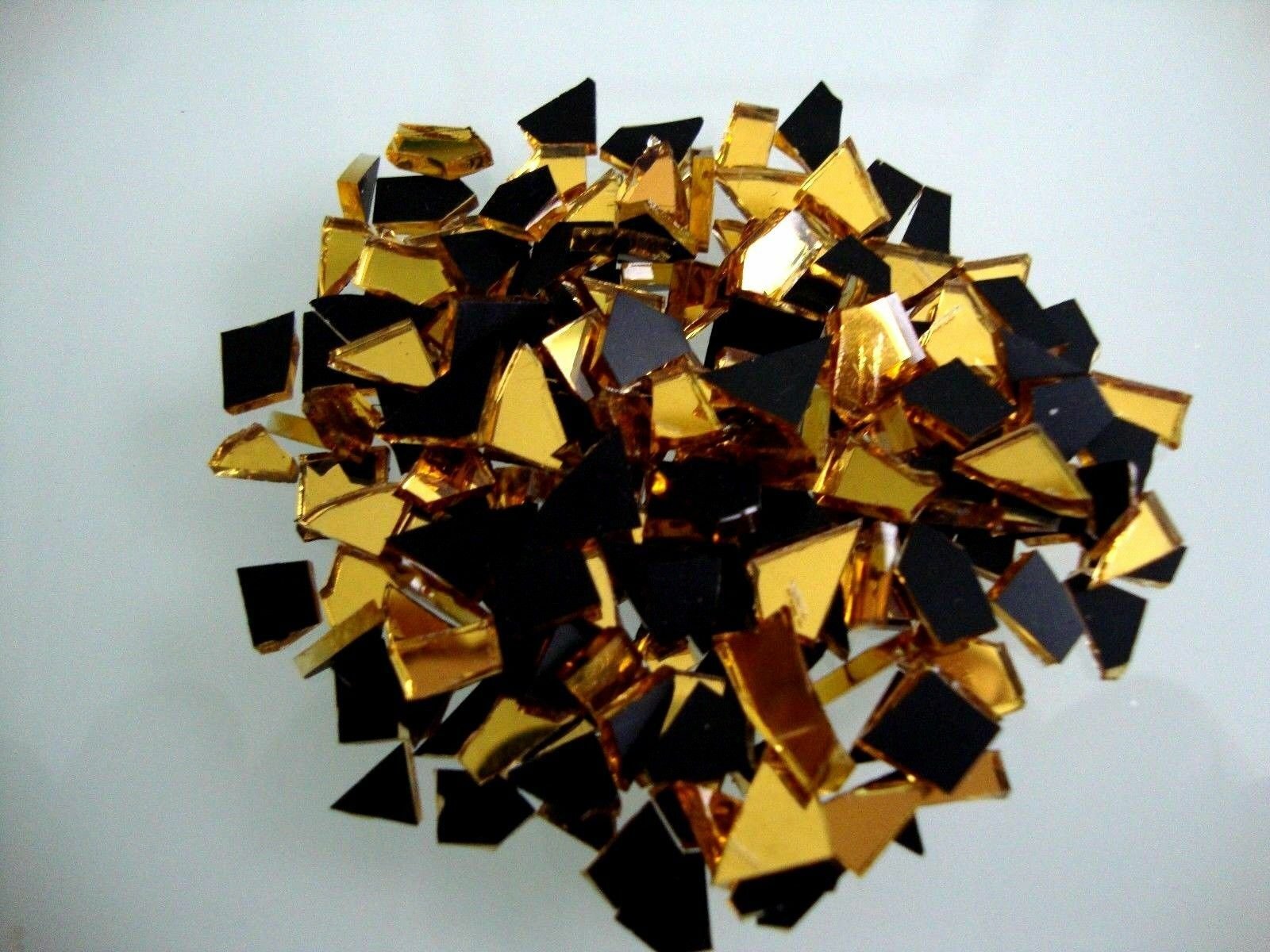 Mosaic Gold mirror glass tiny off cuts 1000 pieces 1.5 mm thick. - Image 3