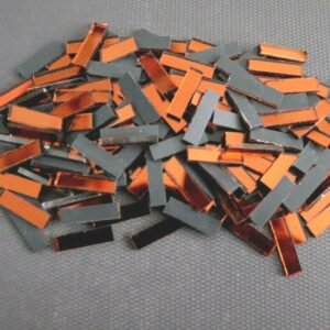 Mosaic 100 pieces Burnt Orange mirror glass strips, 2 x 0.5 cm.