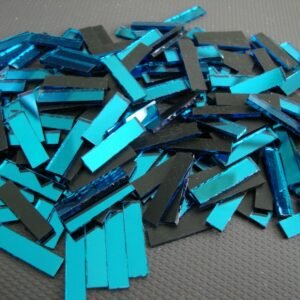 Mosaic 100 pieces Turquoise mirror glass strips, 2 x 0.5 cm.