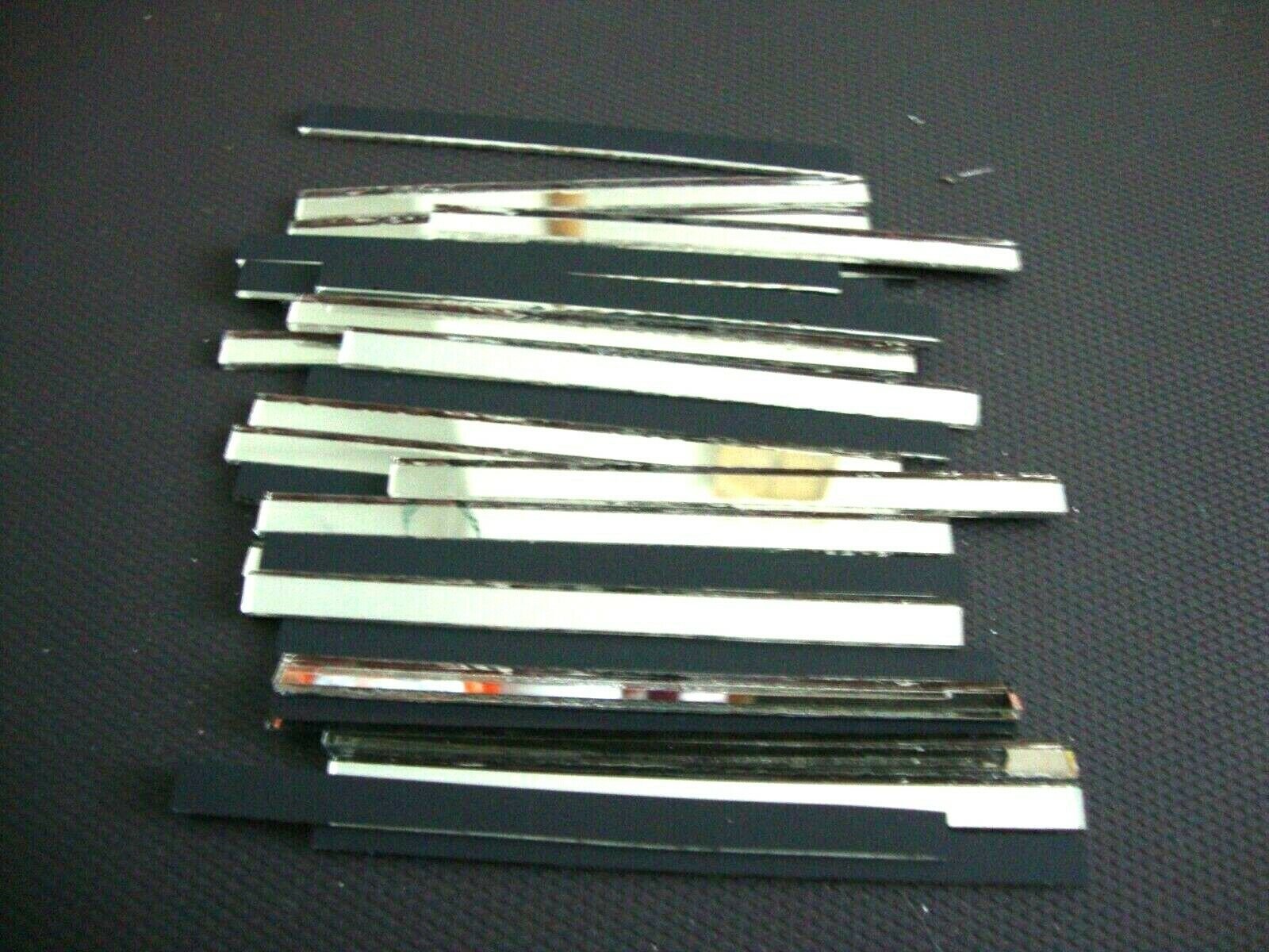 Mosaic 100 pieces Silver mirror glass strips, 2 x 0.5 cm.