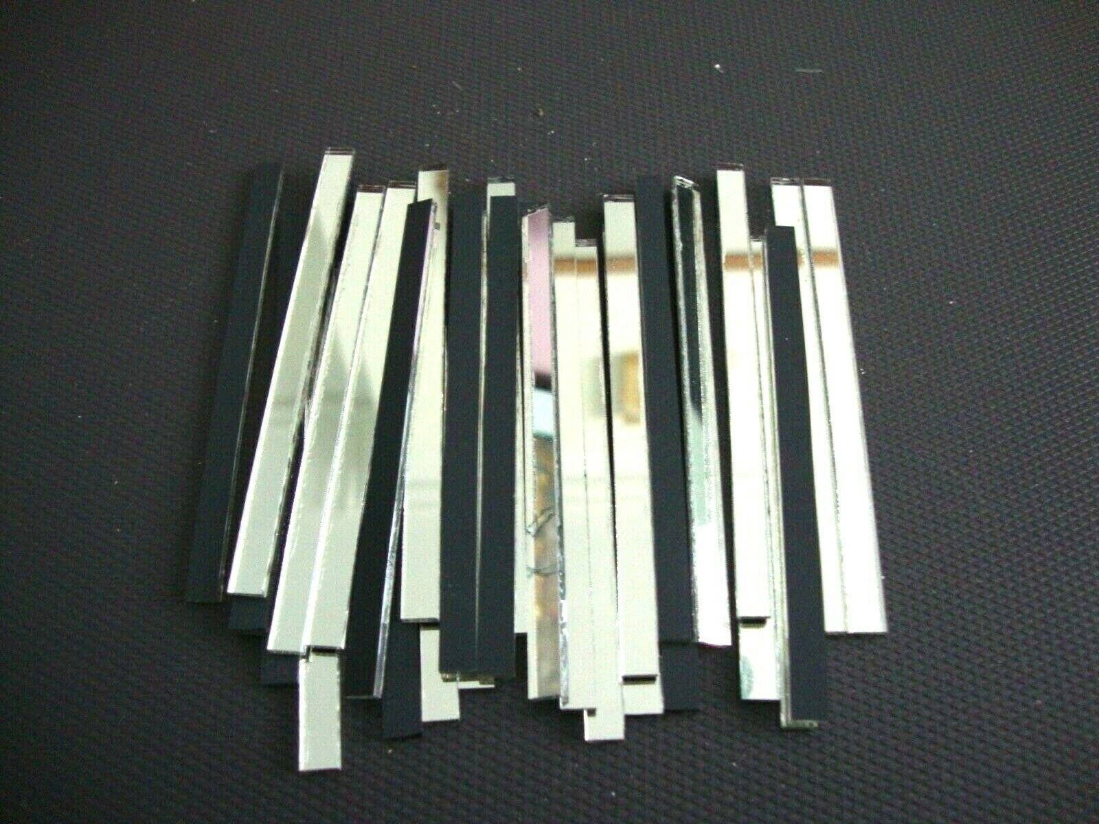 Mosaic 100 pieces Silver mirror glass strips, 2 x 0.5 cm. - Image 3