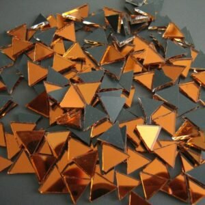 Mosaic 300 pieces triangular Burnt Orange mirror glass, 1x1x1 cm.