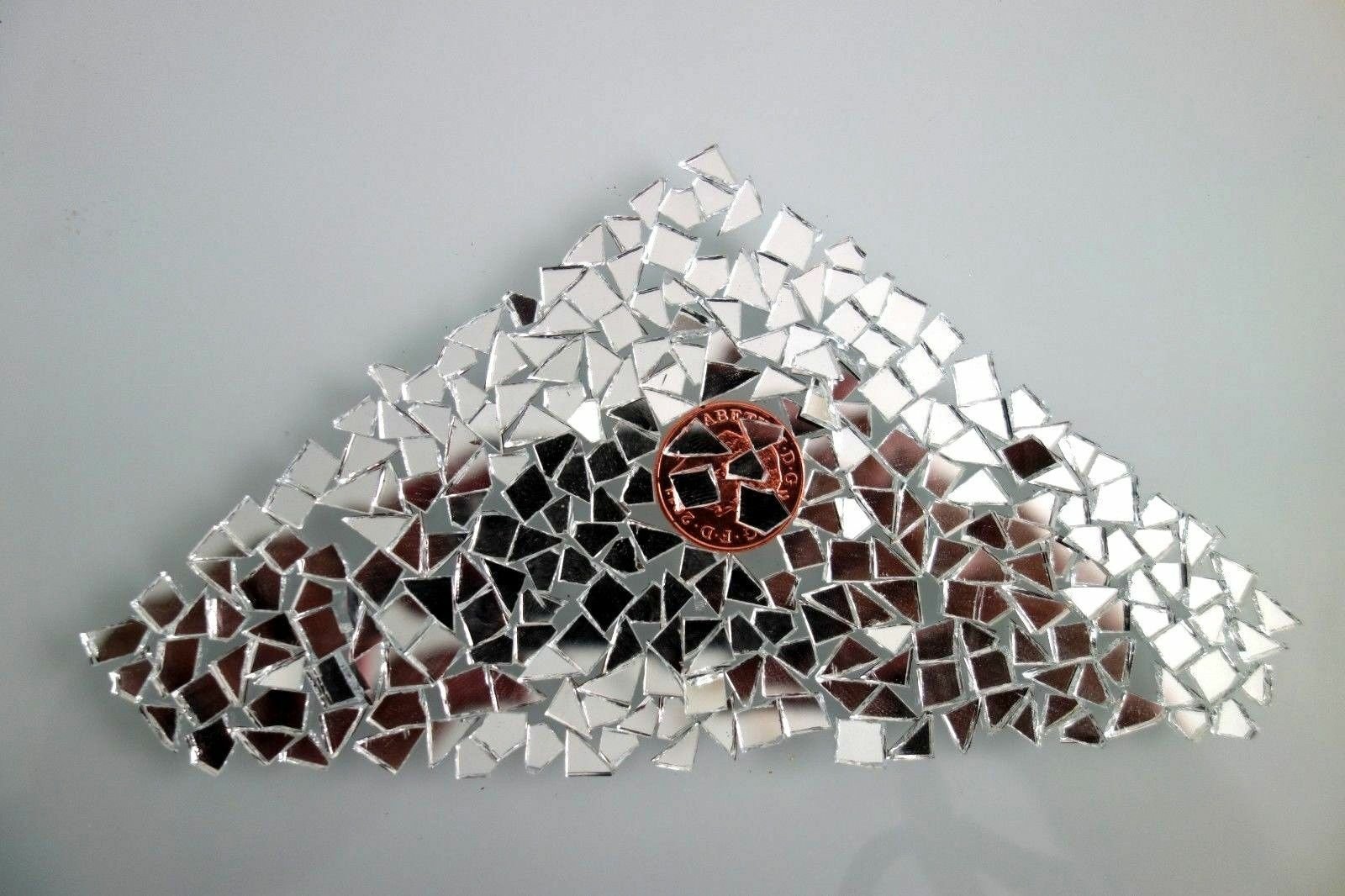 Mosaic Silver mirror glass tiny off cuts 1000 pieces 1.8 mm thick.