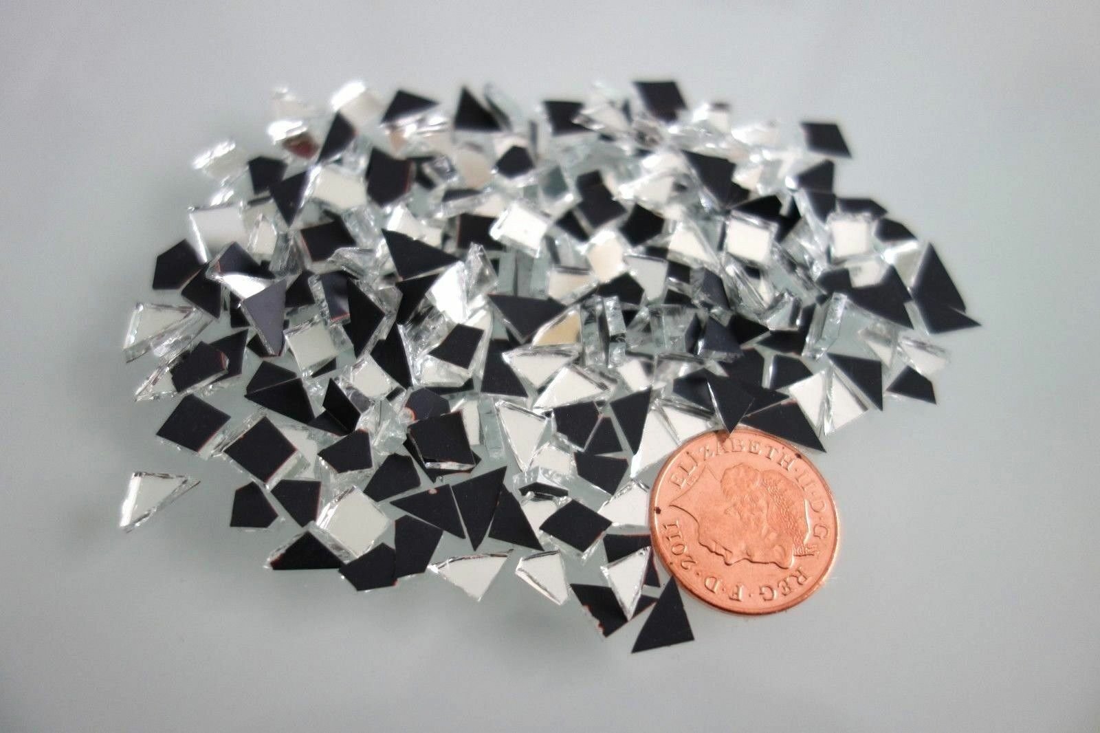 Mosaic Silver mirror glass tiny off cuts 1000 pieces 1.8 mm thick. - Image 2