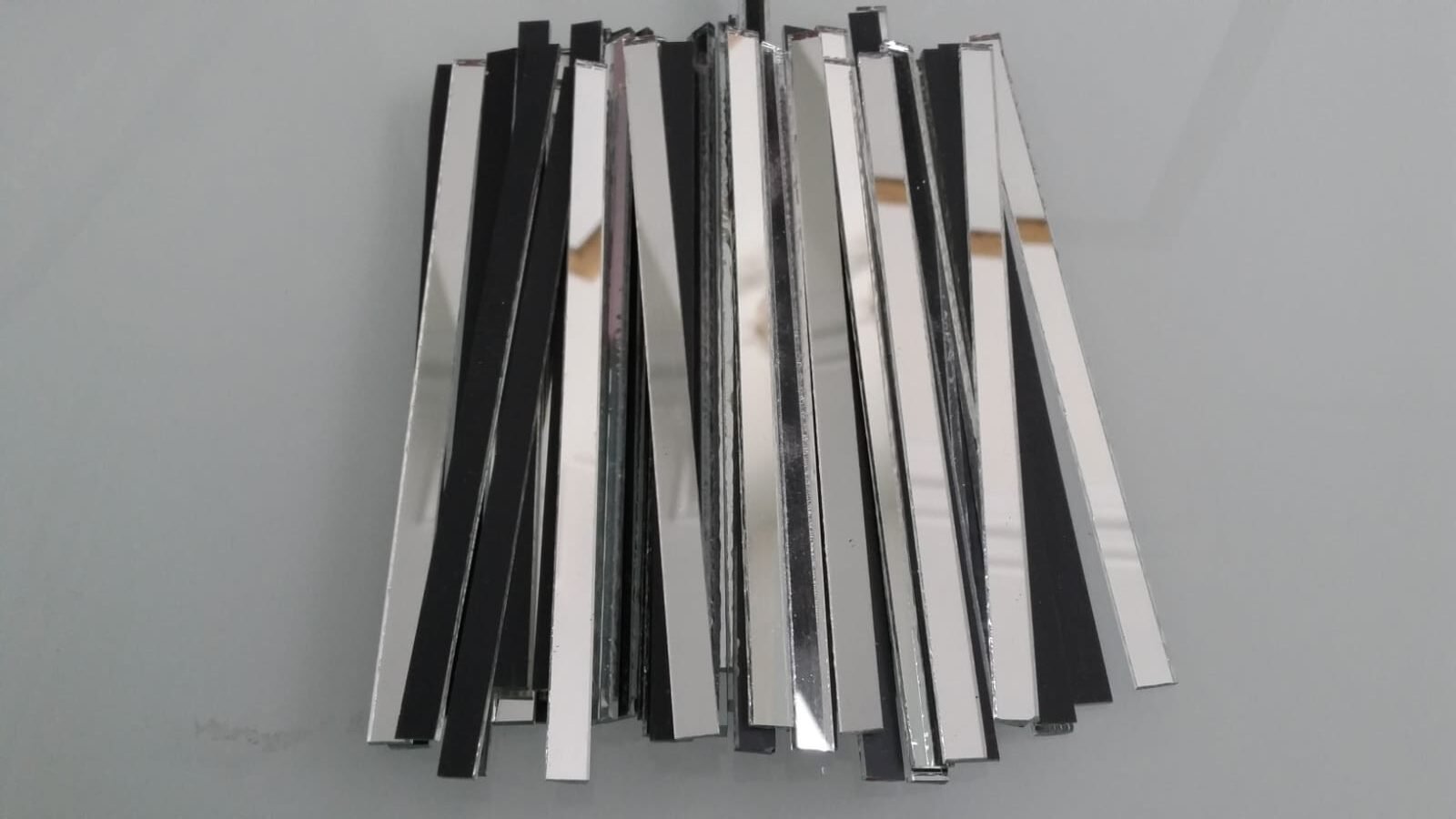 Mosaic 100 pieces Silver mirror glass strips, 4 x 1 cm. - Image 3