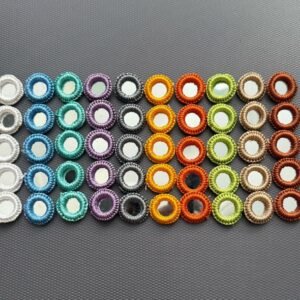 50 Pieces, Crochet 10 mix colours with Silver Mirror glass Rims, approx 20 mm.